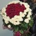 Букет из 101 высокой розы в виде сердца