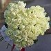 Букет 51 белая роза в виде сердца