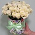 Bouquet of 21 white roses in a hat box Bouquet of 21 white roses in a hat box